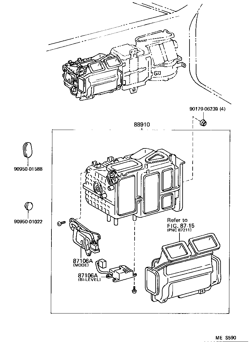 87130-30540 BLOWER ASSY, HEATER, FRONT product image