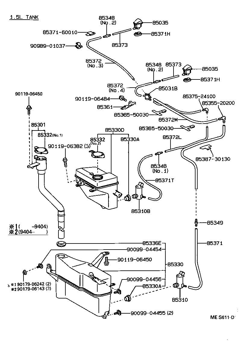 85385-30020-B1 NOZZLE SUB-ASSY, WASHER product image