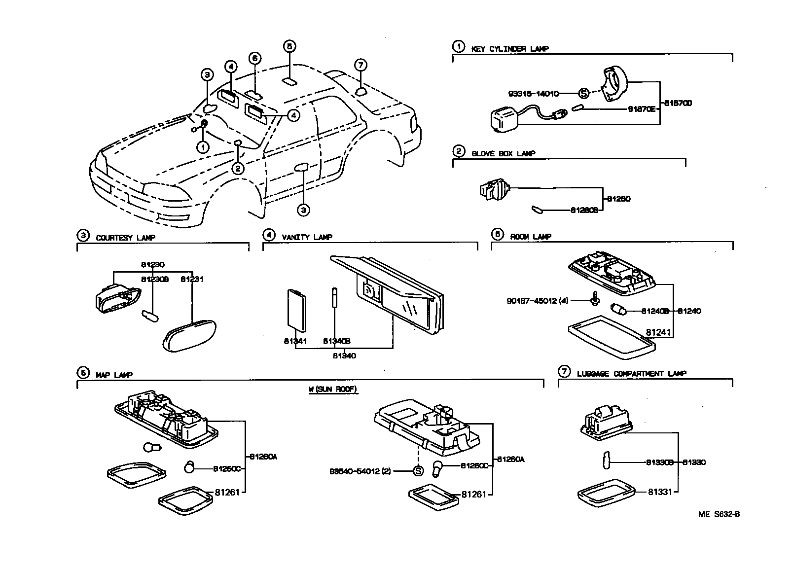 81350-33010-B0 LAMP ASSY, VANITY product image
