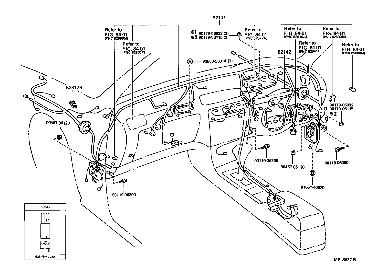 82142-33020 WIRE, INSTRUMENT PANEL, NO.2 product image