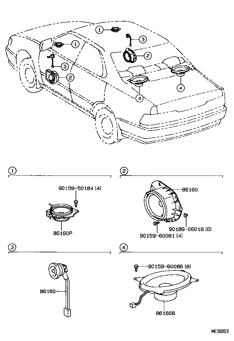 86160-33211 SPEAKER ASSY, REAR product image