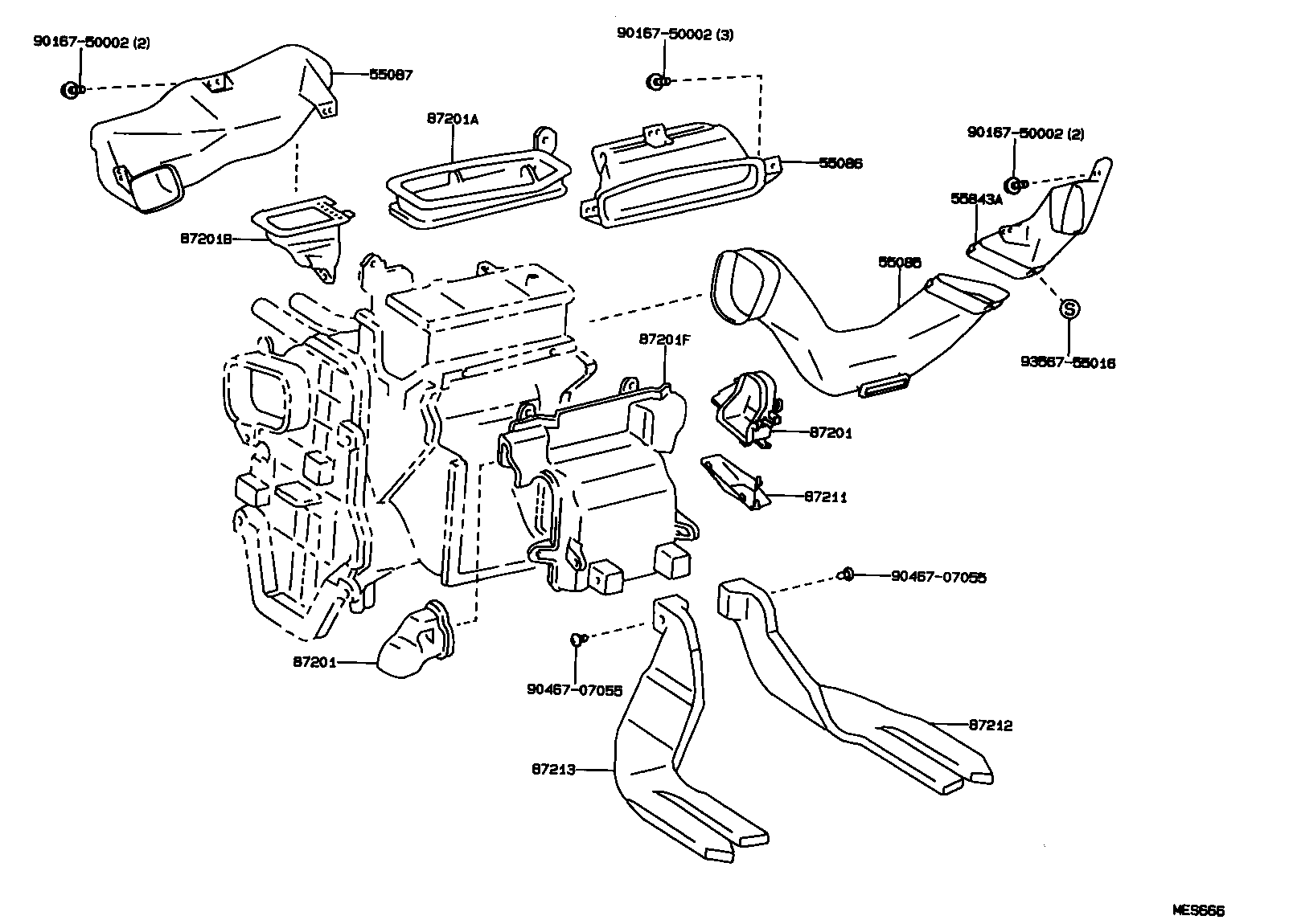 55086-33040 DUCT SUB-ASSY, HEATER TO REGISTER, NO.3 product image