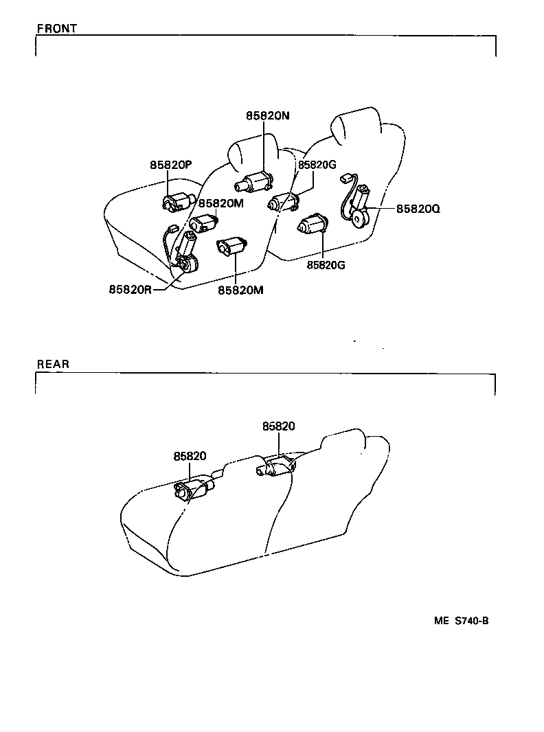 85820-30280 MOTOR ASSY, POWER SEAT (FOR REAR) product image