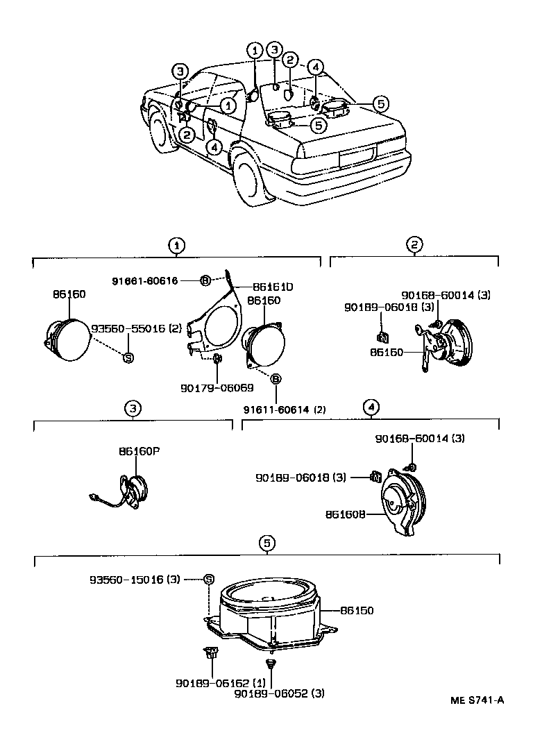 86160-30760 SPEAKER ASSY, REAR product image