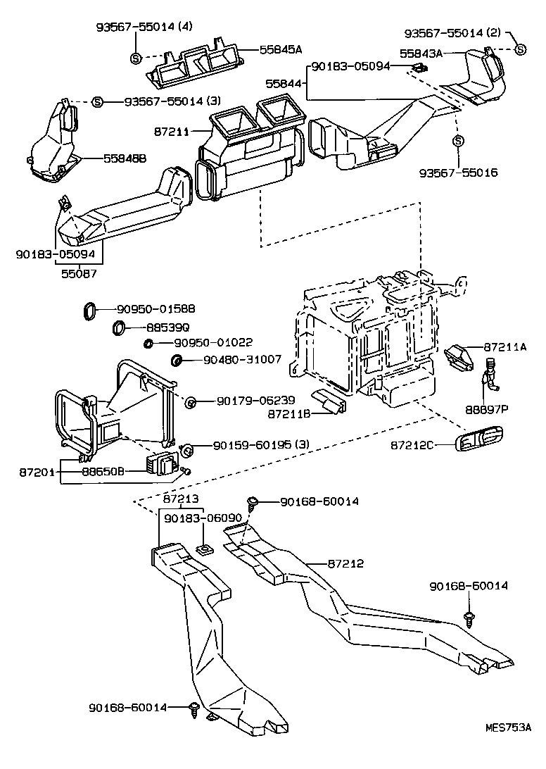 55848-30080 DUCT, HEATER TO REGISTER, NO.6 product image