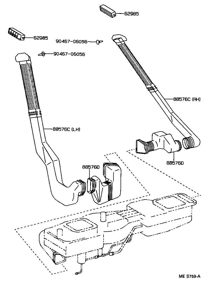 55844-30130 DUCT, HEATER TO REGISTER, NO.2 product image
