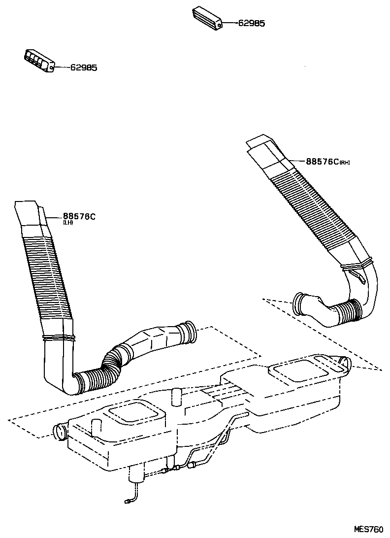 55848-30080 DUCT, HEATER TO REGISTER, NO.6 product image