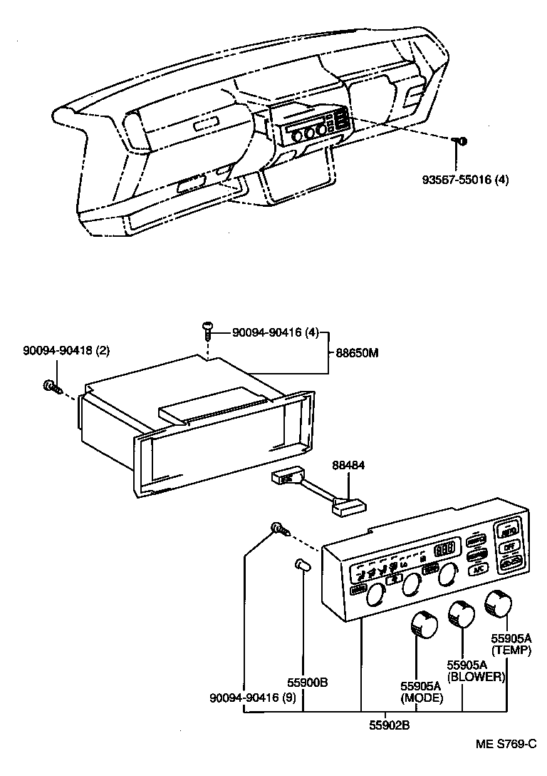 55902-30060 CONTROL SUB-ASSY, HEATER product image