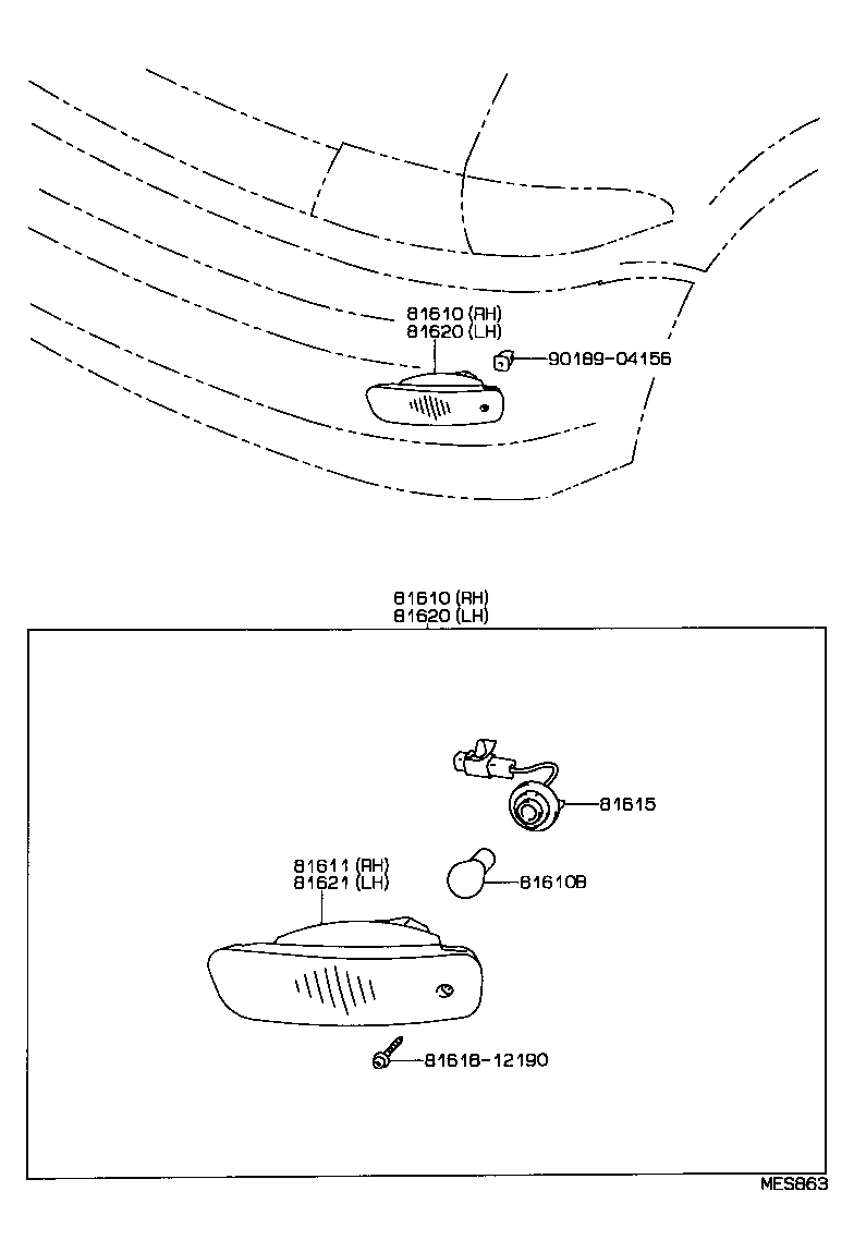 81615-28010 SOCKET AND WIRE, CLEARANCE LAMP product image