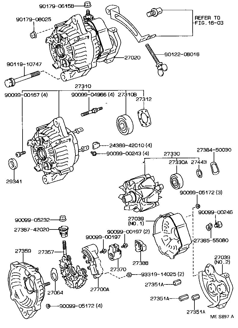 27310-64480 FRAME ASSY, DRIVE END, ALTERNATOR product image