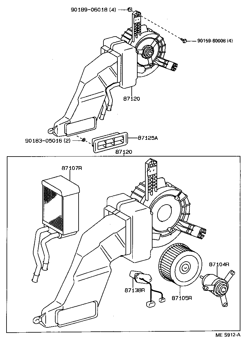 87107-28060 UNIT SUB-ASSY, HEATER RADIATOR product image