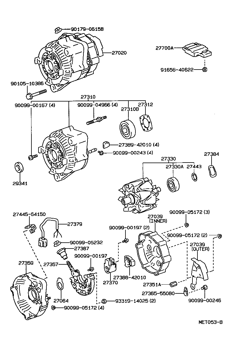 27310-64510 FRAME ASSY, DRIVE END, ALTERNATOR product image