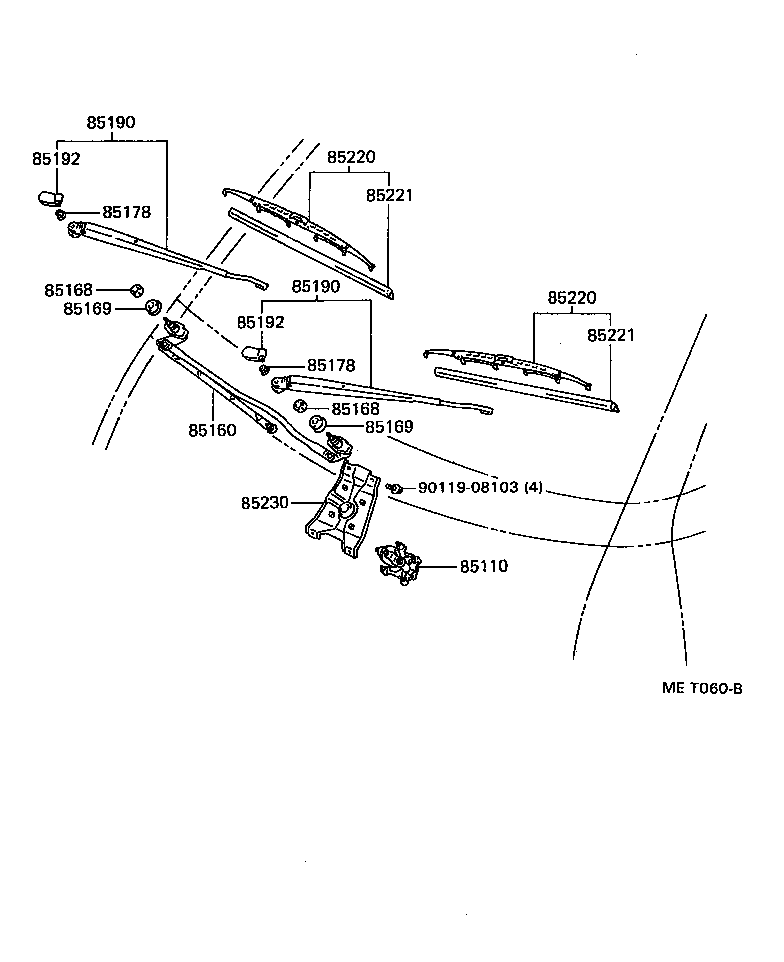 85221-28030 ARM ASSY, WINDSHIELD WIPER product image