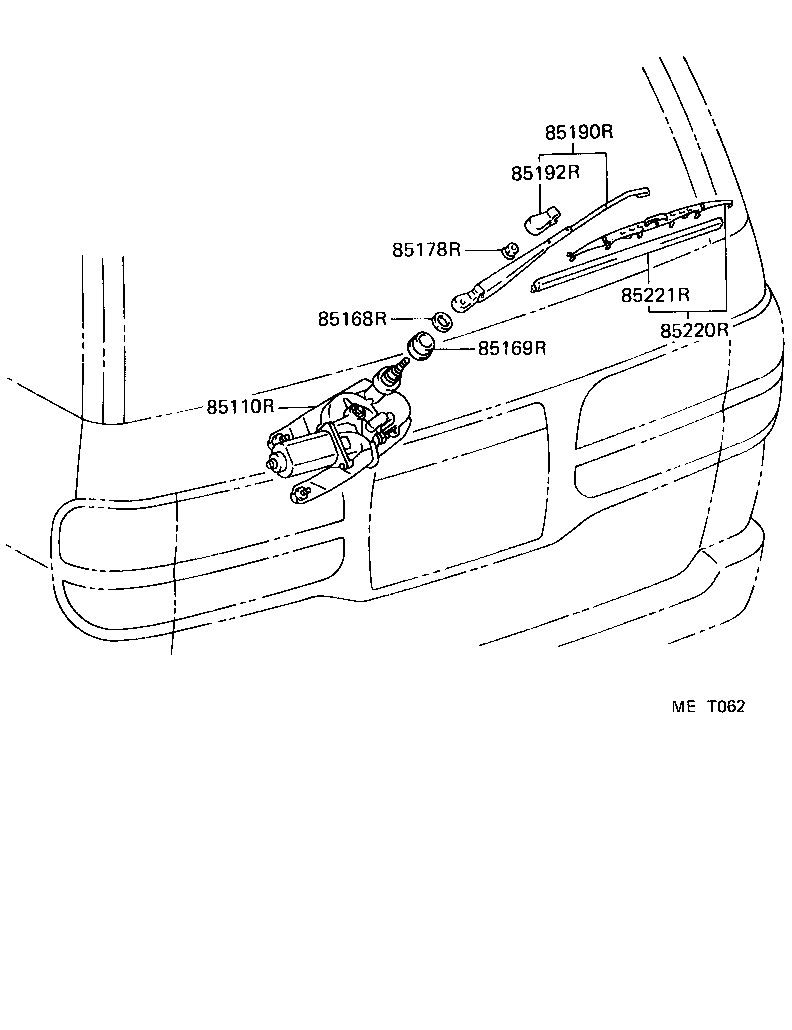 85243-28020 BLADE, REAR WIPER product image
