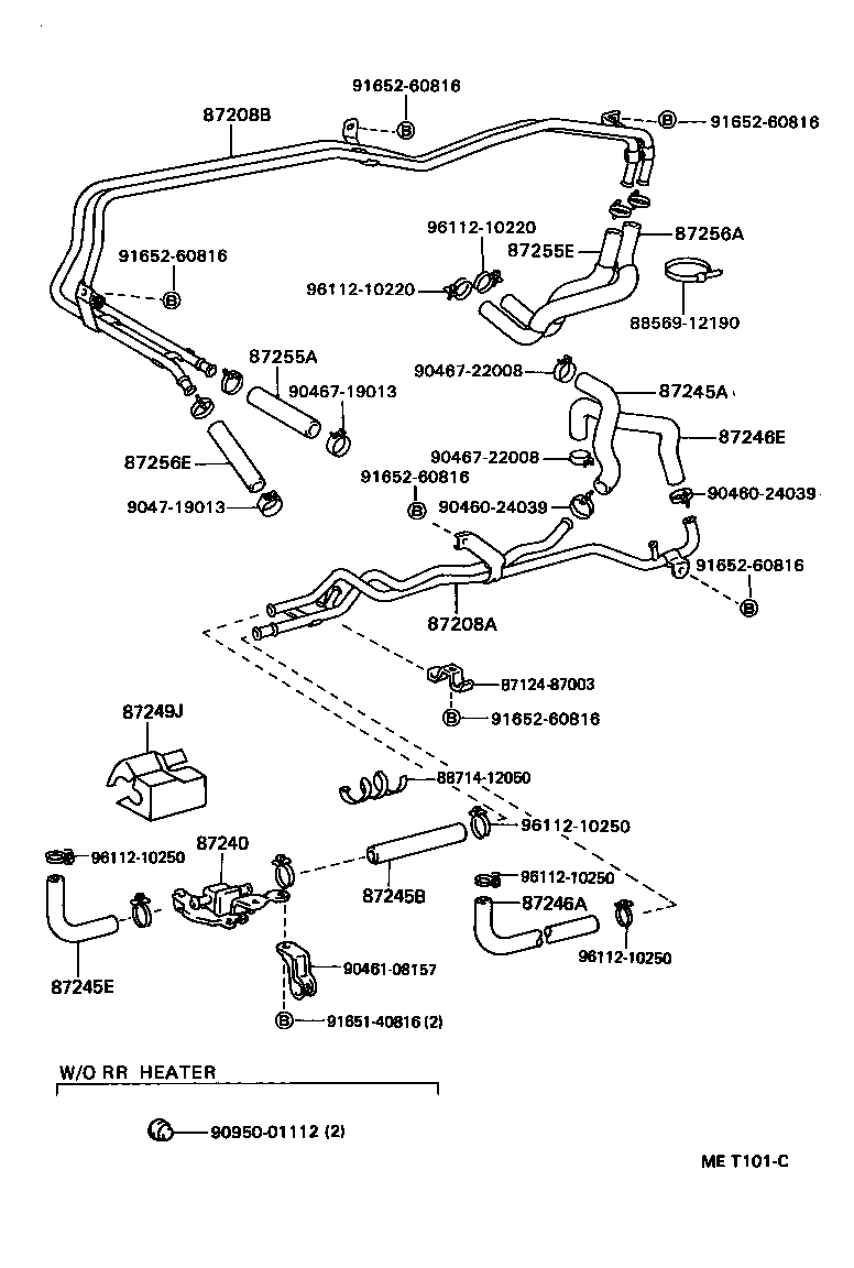 87245-28480 HOSE, HEATER WATER, OUTLET A product image