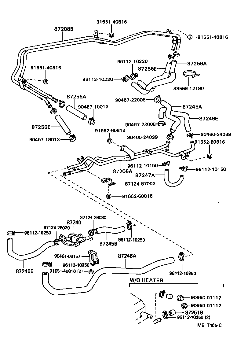 87245-28230 HOSE, HEATER WATER, INLET A product image