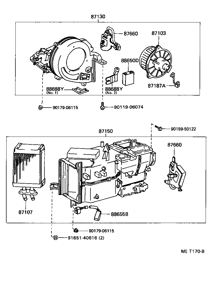 87130-28280 BLOWER ASSY, HEATER, FRONT product image