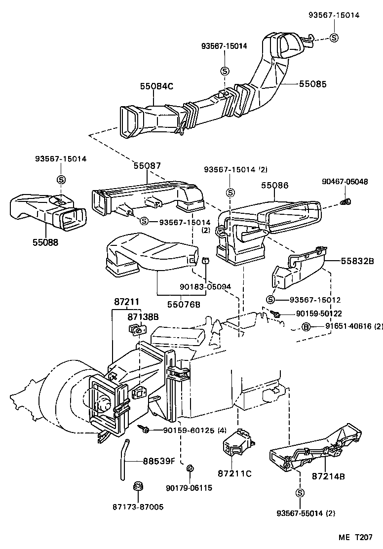55086-28050 DUCT SUB-ASSY, HEATER TO REGISTER, NO.3 product image