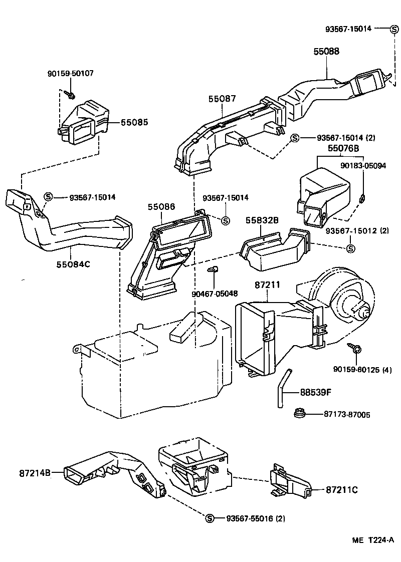 55086-28050 DUCT SUB-ASSY, HEATER TO REGISTER, NO.3 product image