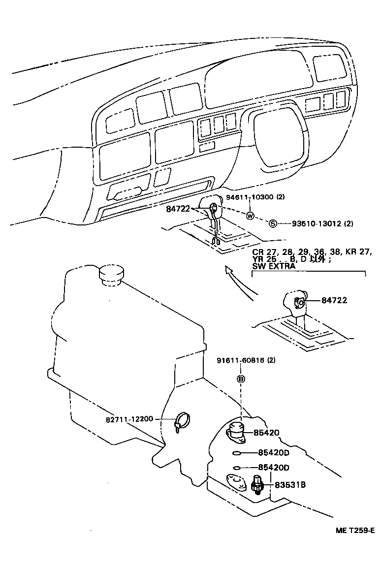 84722-28070-B0 SWITCH, TRANSMISSION CONTROL product image