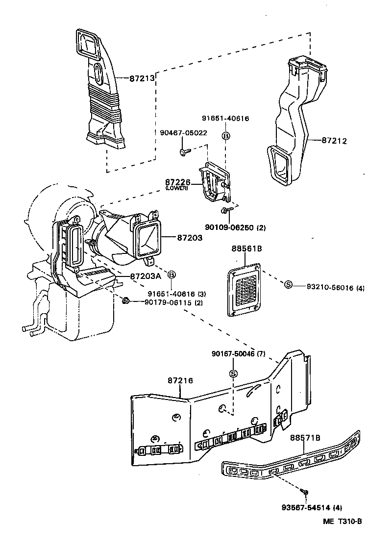 55086-28070 DUCT SUB-ASSY, HEATER TO REGISTER, NO.3 product image