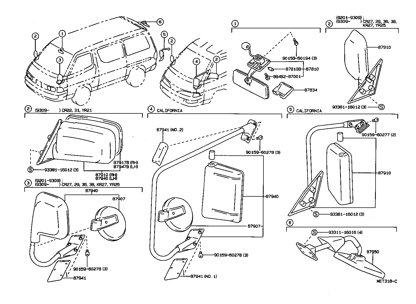 87947-28090 MIRROR, OUTER REAR VIEW, LH product image