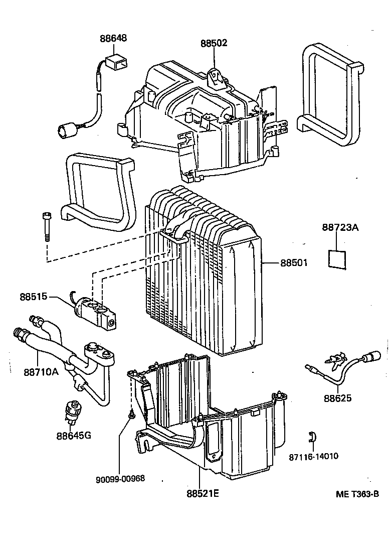 88501-10100 EVAPORATOR SUB-ASSY, COOLER, NO.1 product image
