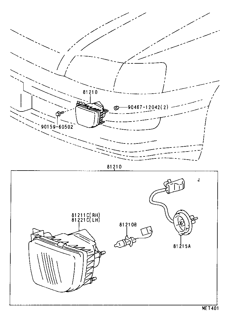 90080-81033 BULB, FOG LAMP product image