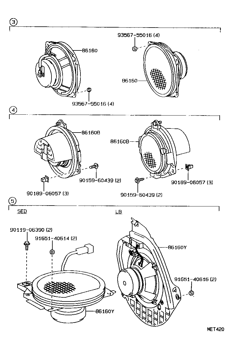 86160-20860 SPEAKER ASSY, REAR NO.2 product image