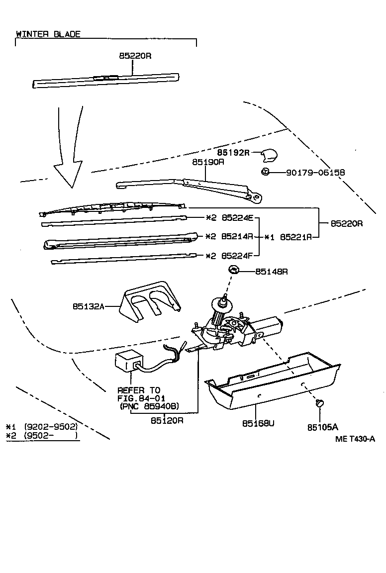 85241-20010 ARM ASSY, REAR WIPER product image
