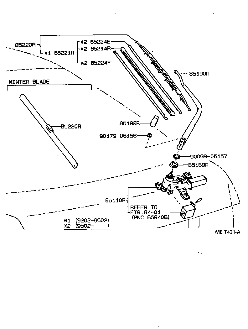 85241-20010 ARM ASSY, REAR WIPER product image