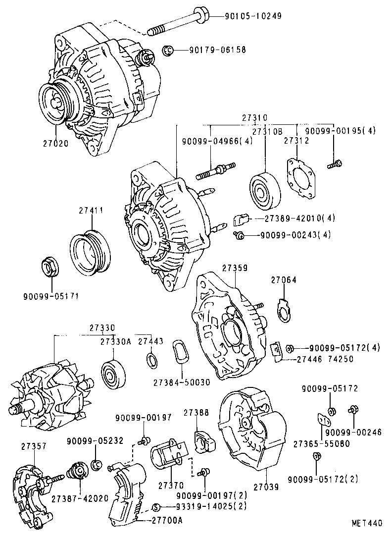 27060-74400 ALTERNATOR ASSY product image
