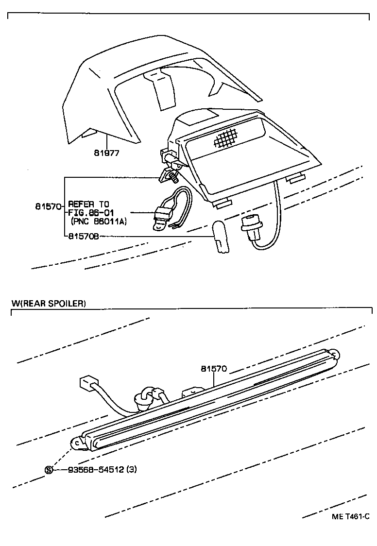81570-20180 LAMP ASSY, CENTER STOP product image