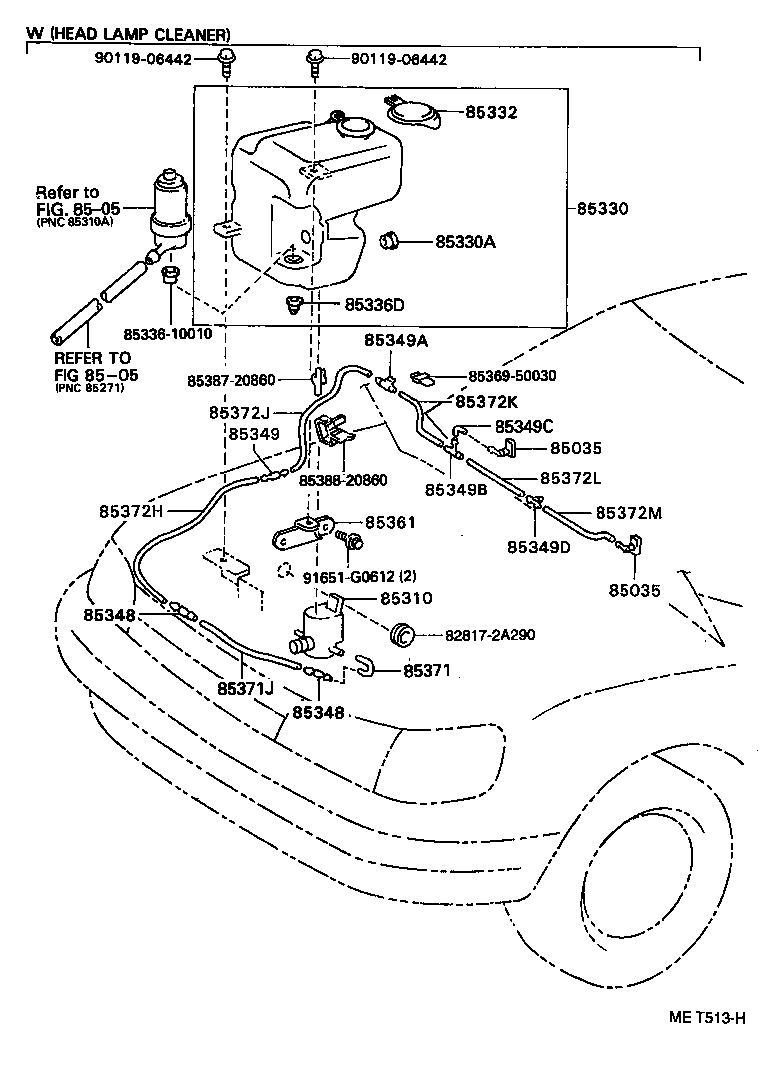 85382-20010 NOZZLE SUB-ASSY, WASHER product image