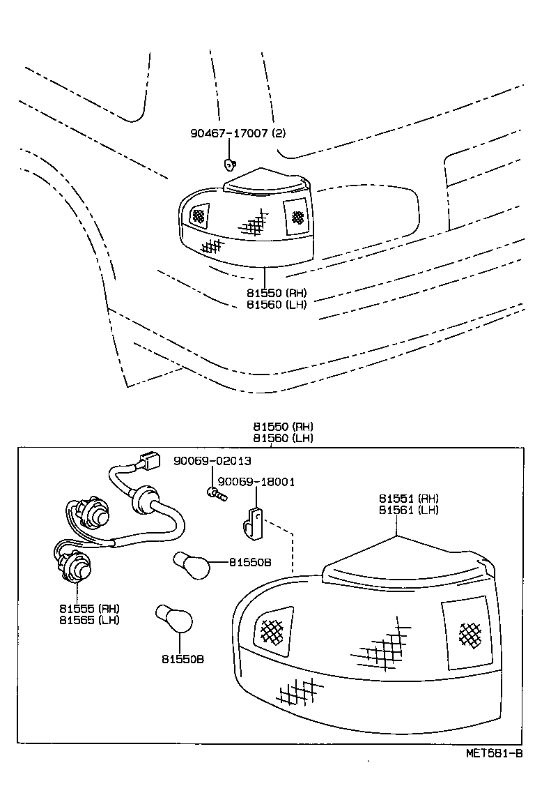 81560-06030 LAMP ASSY, REAR COMBINATION, LH product image