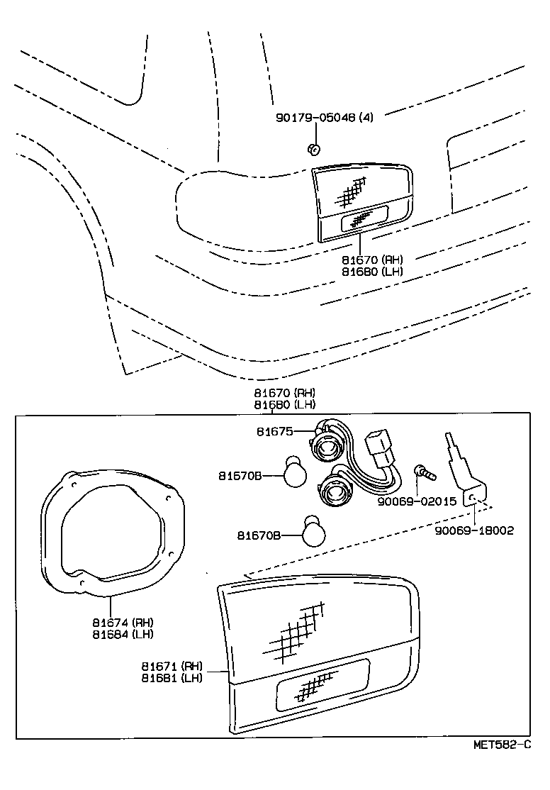 81670-06110 LAMP ASSY, BACK-UP product image