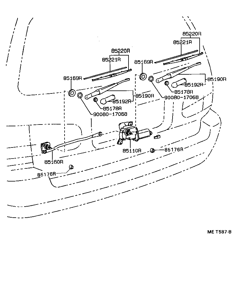 Toyota 85245-06010 COVER, REAR WIPER ARM