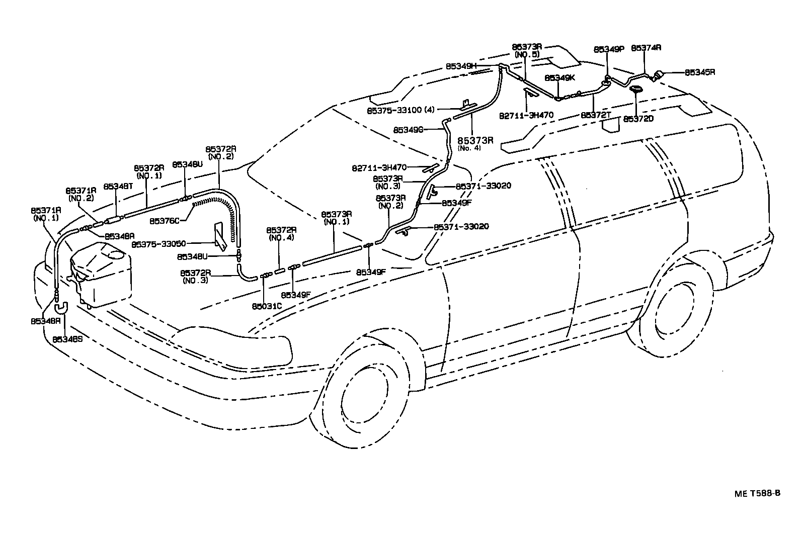 Toyota 85031-90A00 VALVE SUB-ASSY, WASHER