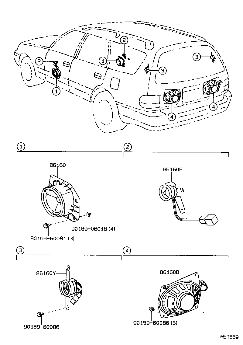 86160-06100 SPEAKER ASSY, REAR product image
