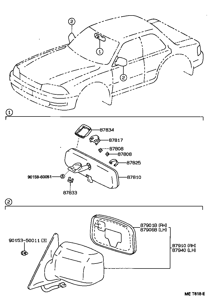 87825-33010 SPRING, INNER REAR VIEW MIRROR SETTING product image