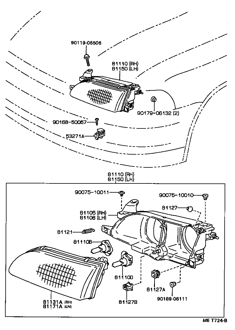 Toyota 90080-81040 BULB(FOR HEADLAMP, NO.2)