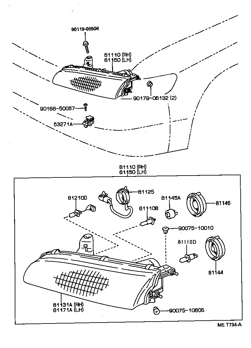 90075-99090 COVER, HEADLAMP, NO.1 product image