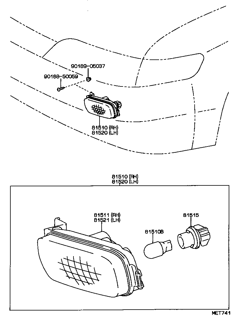 81520-12690 LAMP ASSY, FRONT TURN SIGNAL, LH product image