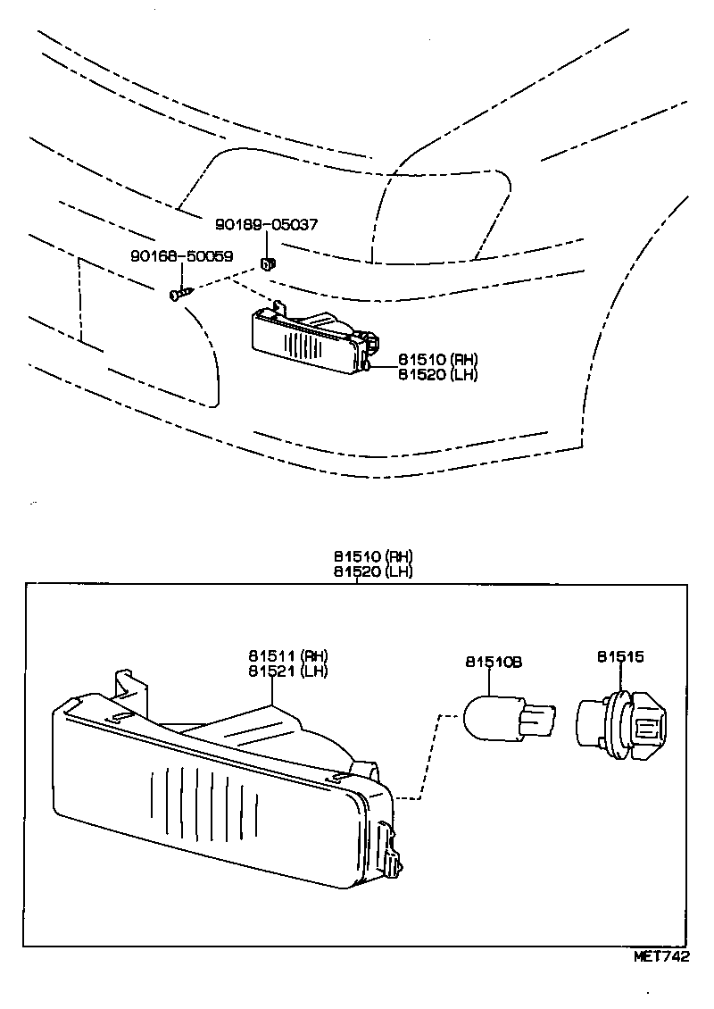 81520-12690 LAMP ASSY, FRONT TURN SIGNAL, LH product image