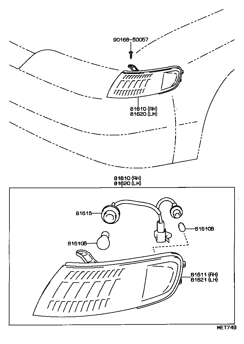 81610-12561 LAMP ASSY, PARKING & CLEARANCE, RH product image