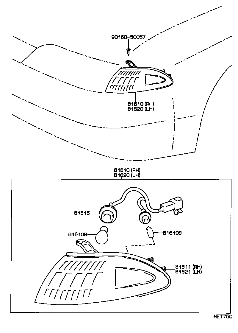 81610-12561 LAMP ASSY, PARKING & CLEARANCE, RH product image