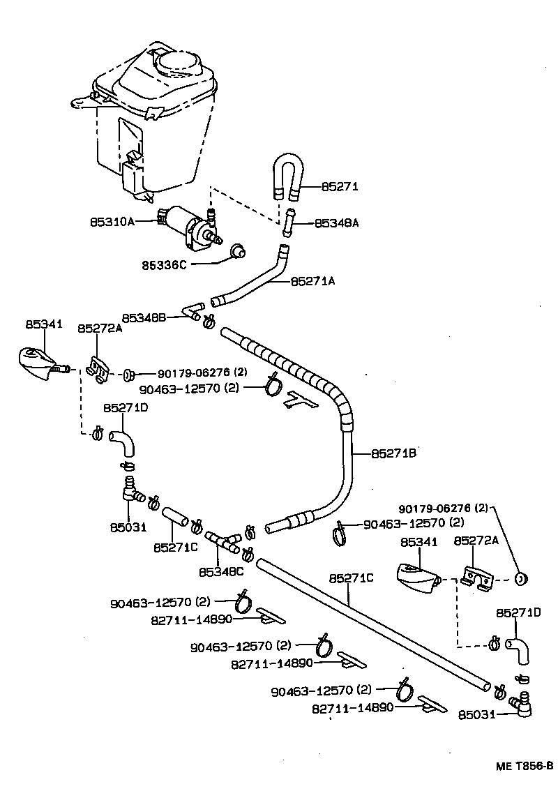 85375-32011 HOSE, HEADLAMP CLEANER, NO.5 product image