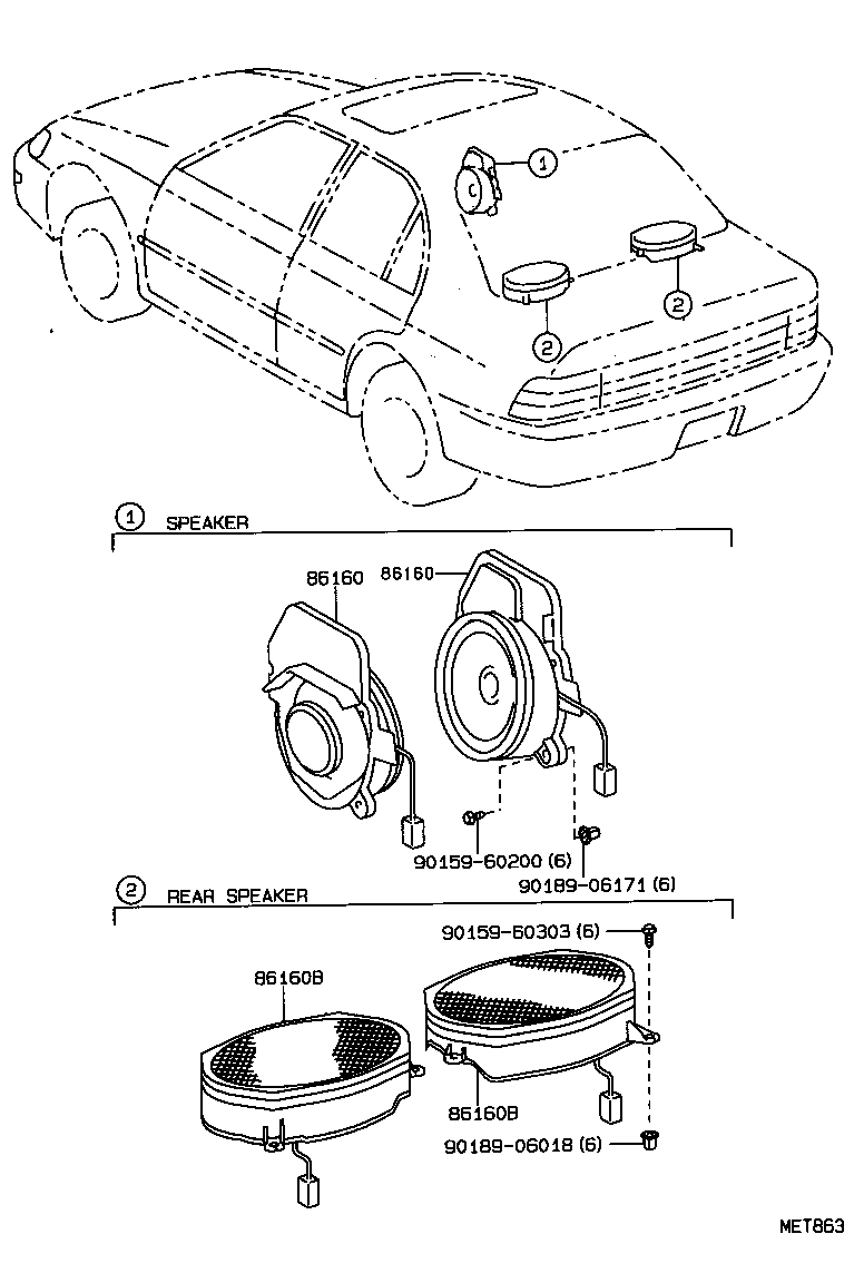 86160-12430 SPEAKER ASSY, FRONT NO.1 product image