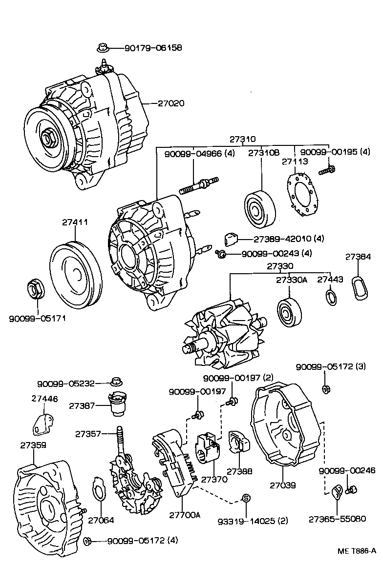 27060-64100 ALTERNATOR ASSY product image