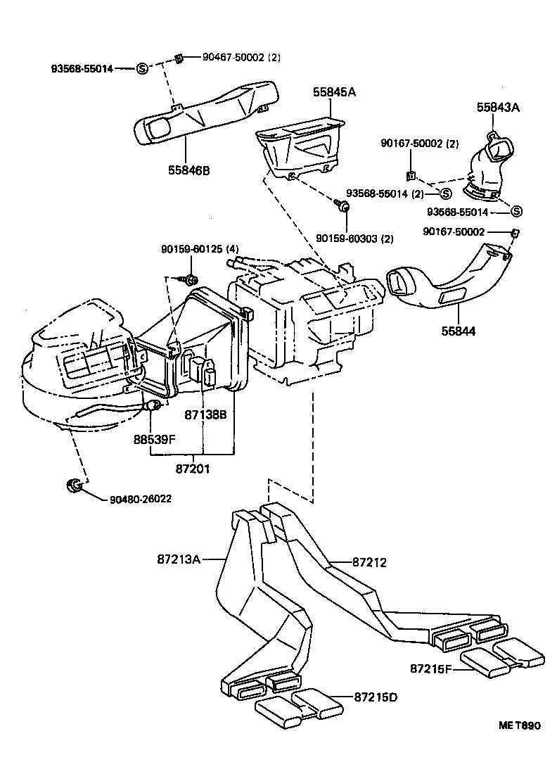 55844-12290 DUCT, HEATER TO REGISTER, NO.2 product image